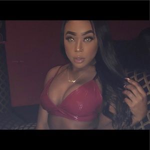 Super cute red/wine latex Bralette